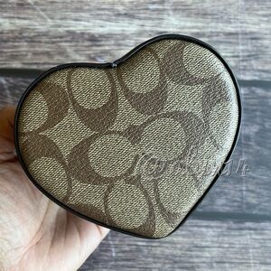 NWT Coach Heart Shaped Jewelry Case Trinket Box